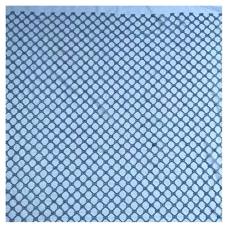 2024 Guangzhou Fashion Double GG Lace Fabric for Women Black Embroidery Double G Mesh Lace Fabric