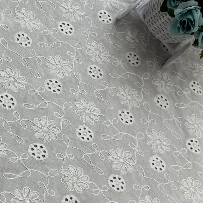 New Collection Recycled 3D Flower Embroidered Lace Fabric Cord Floral Lace fabric for Boutique Clothing