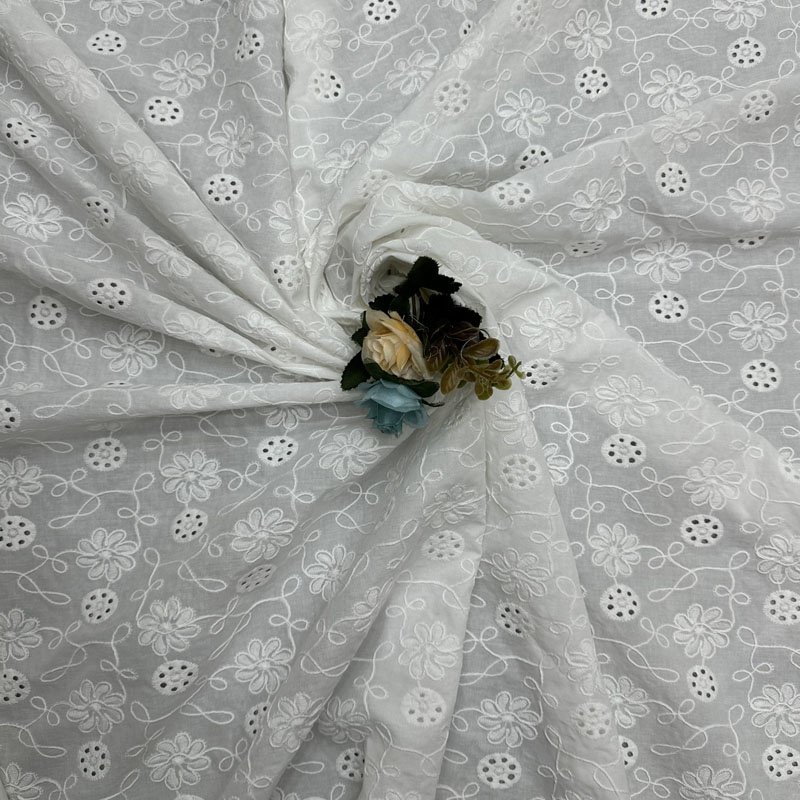 New Collection Recycled 3D Flower Embroidered Lace Fabric Cord Floral Lace fabric for Boutique Clothing
