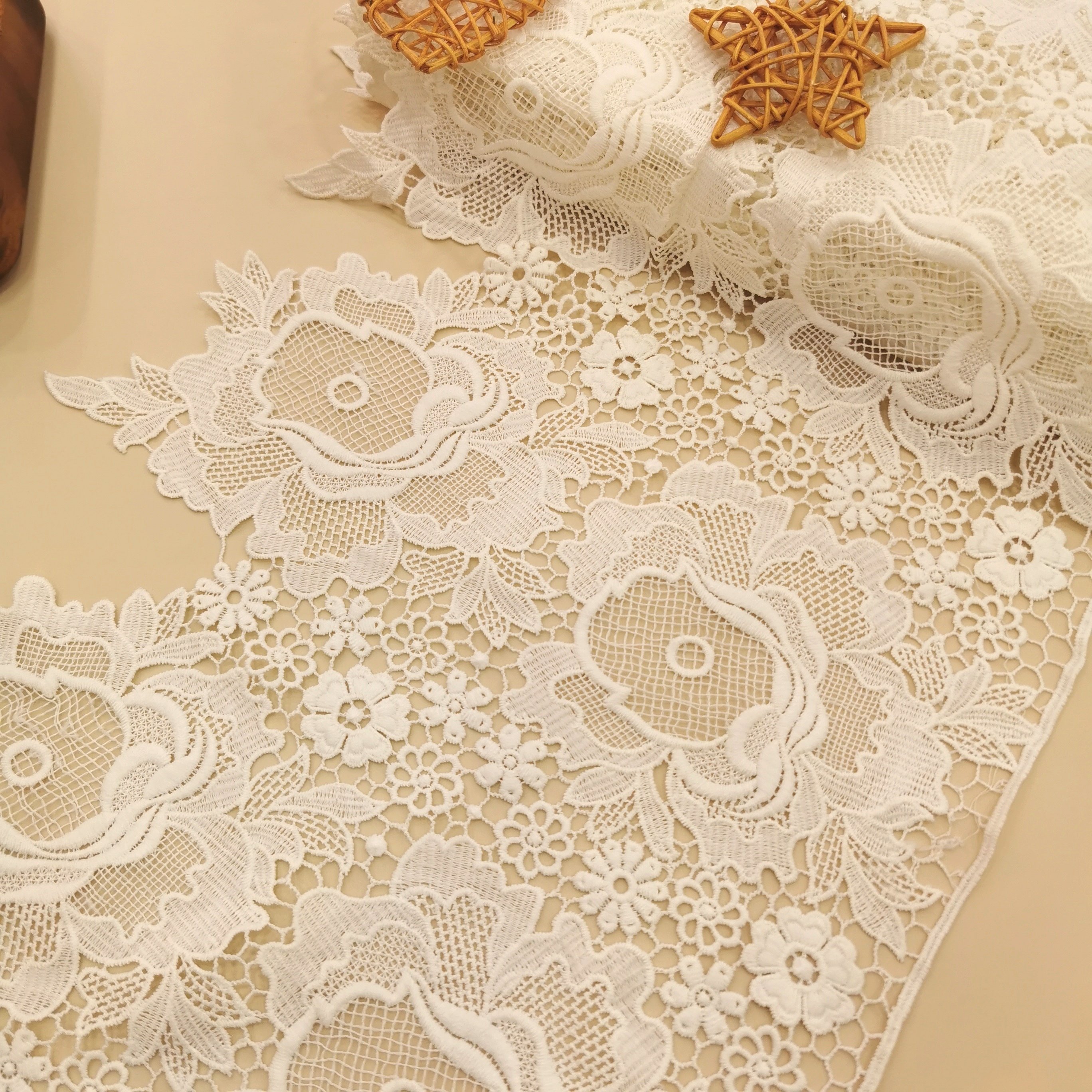 New designed water soluble milk silk Guipure Swiss lace French lace wedding fabrics bridal dress women's gowns accessories