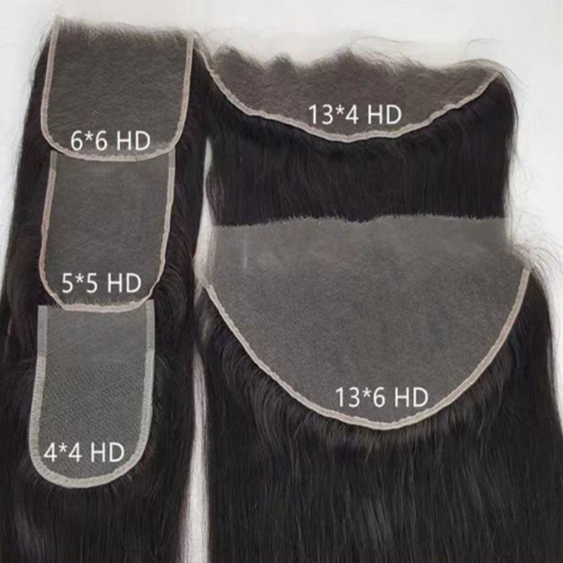 Pre plucked Raw Human Hair Hand Tied thin skin Real HD Full Frontal 13x6 13x4 Invisible Melt Skin Lace 4x4 5x5 6x6 7x7 Closure