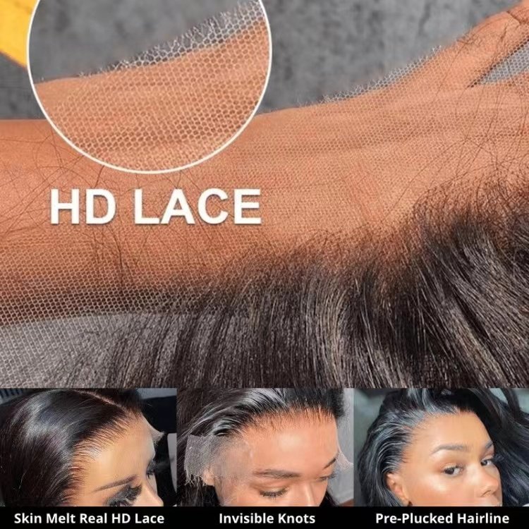 Pre plucked Raw Human Hair Hand Tied thin skin Real HD Full Frontal 13x6 13x4 Invisible Melt Skin Lace 4x4 5x5 6x6 7x7 Closure