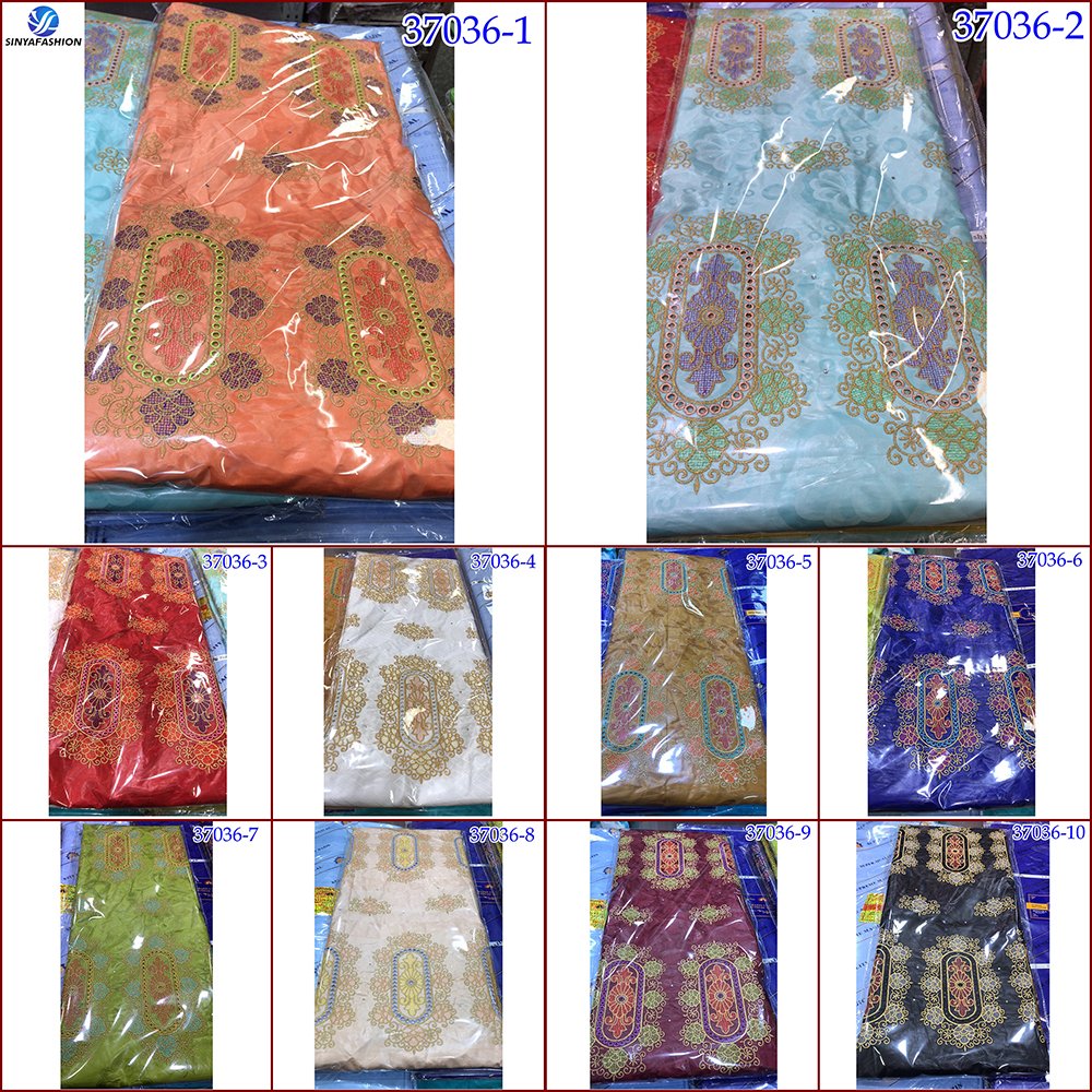Sinya 5 Yards African Embroidery Basin Riche Brode Women Cotton Bazin Lace Fabric For Dress