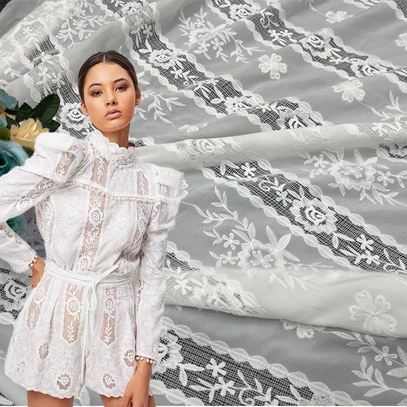 Customization Embroidery Fabric Guipure Eyelet Hoh Lace Fabrics african for Women Clothes