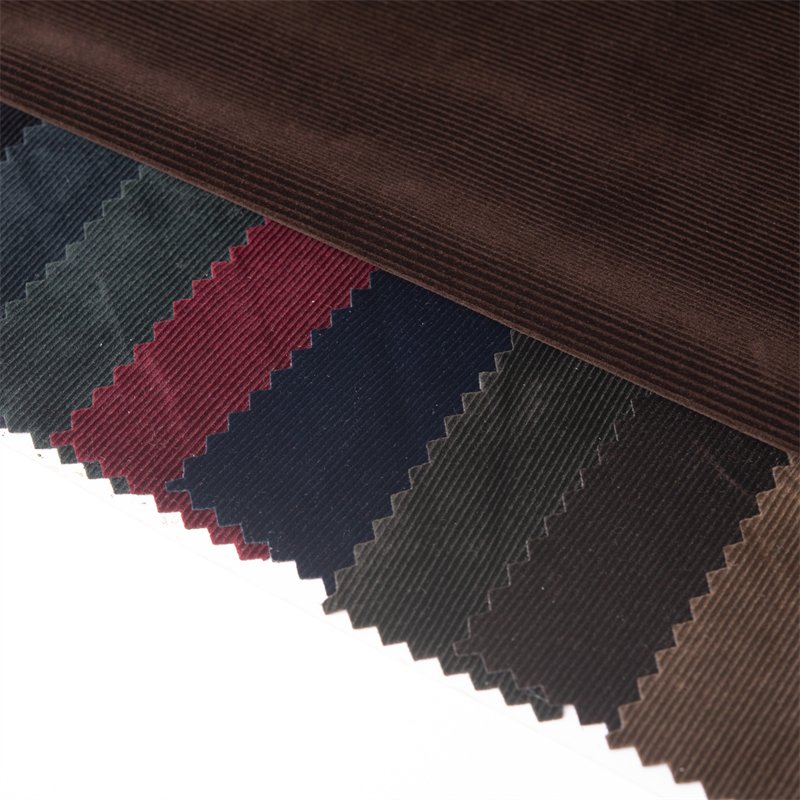 Custom Color Plain Brown 200 GSM Polyester Rib Striped Home Textiles Cushions Pillows Weft Flocking Fabric Velvet Wholesale