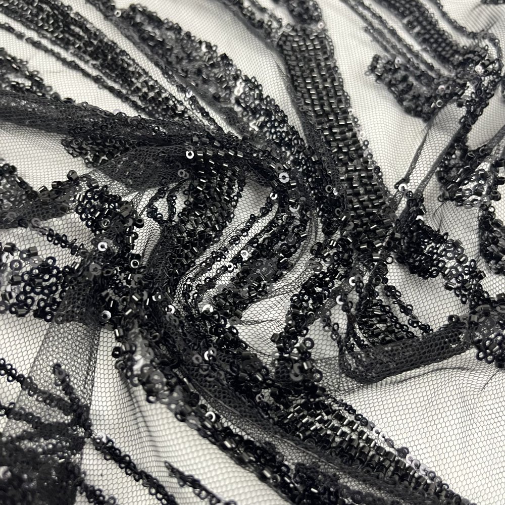 wholesale cheap price big flower beaded fabric embroidery luxury lace for wedding dress