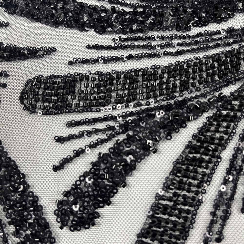 wholesale cheap price big flower beaded fabric embroidery luxury lace for wedding dress