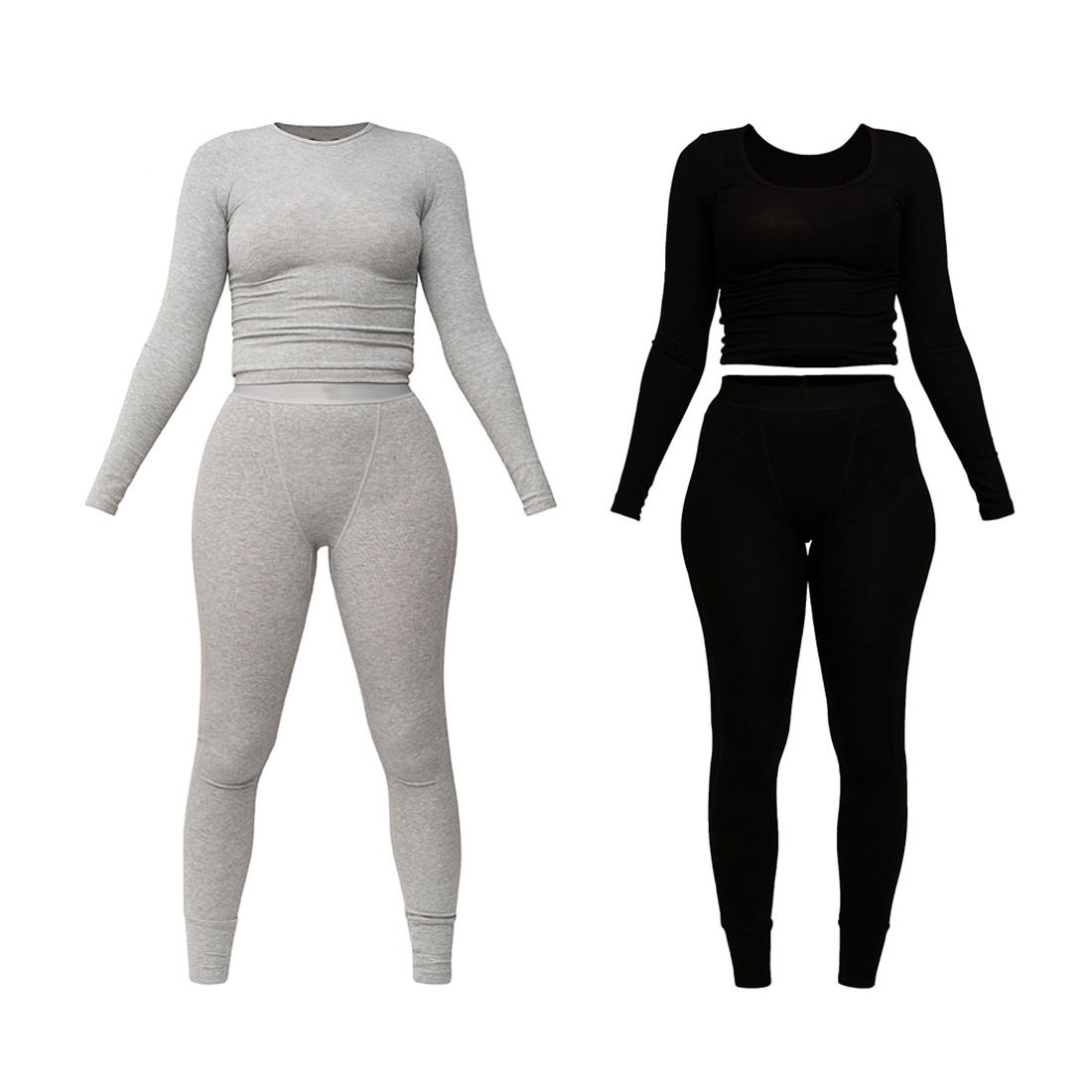 Hot Sell Plain Sexy Garten Slim Fit 2 Piece Custom Embroidery Logo Jogging Cotton Ribbed Leggings Luxury Loungewear Women Sets