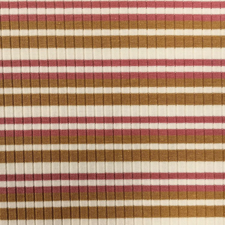 High quality 62%polyester 33%cotton 5%spandex colorful stripe 6*3 ribbed fabric for clothing