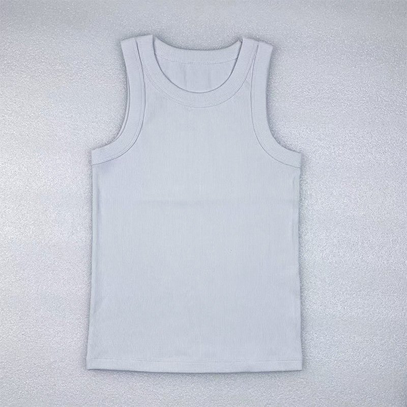 New design Custom Logo Cotton Ribbed Seamless Tops for Women Crop Sleeveless Tank Tops Workout Crop Tank Tops