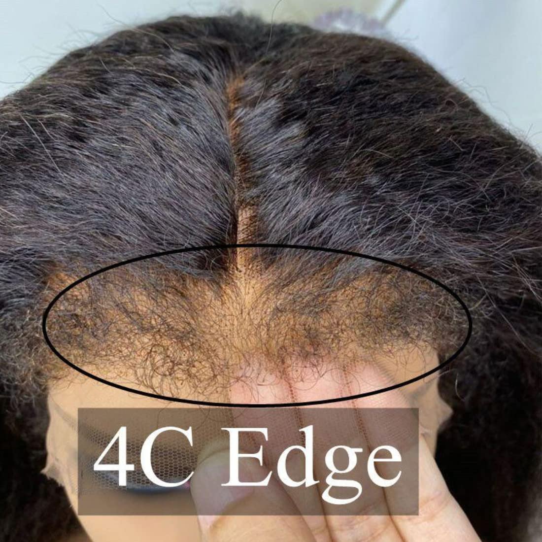 Raw Vietnamese 4C Edge Texture Hairline Lace Wig Human Hair Baby Hair Glueless Full HD Lace Frontal Wigs Natural Human Hair Wigs
