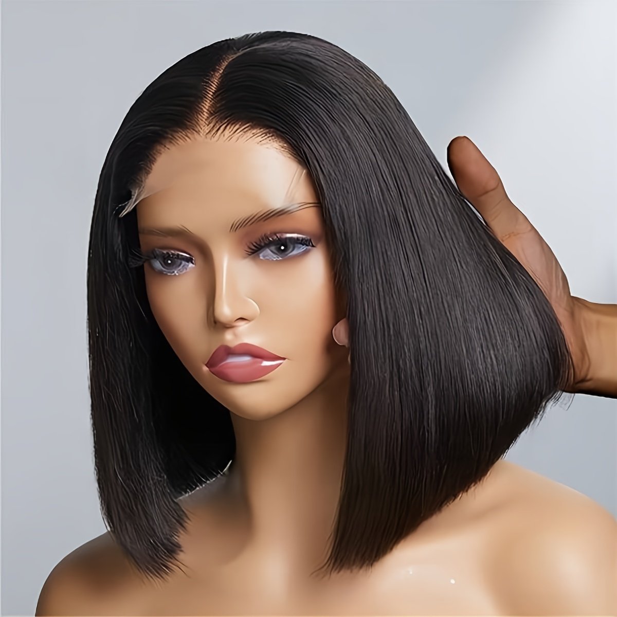 Hot Sale Vietnamese Black Bob Human Hair Wig Transparent Glueless Lace Bob Wig Cheap Lace Frontal Wigs Super Double Drawn Hair