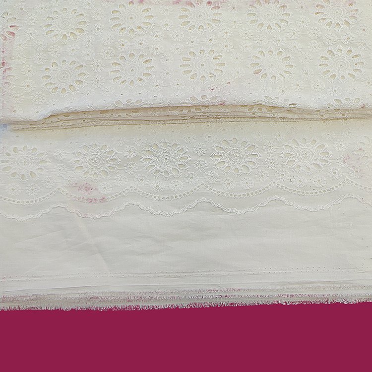 Factory Direct Elegant Nigerian Women's Embroidery Fabrics Cotton White Children's