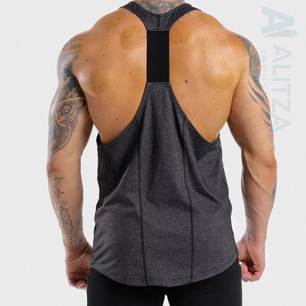 OEM Logo Custom Running Blank Vintage Ringer 100% Cotton Tanktop Retro Style Gym Stringer Plain Sport Body Building Fitness