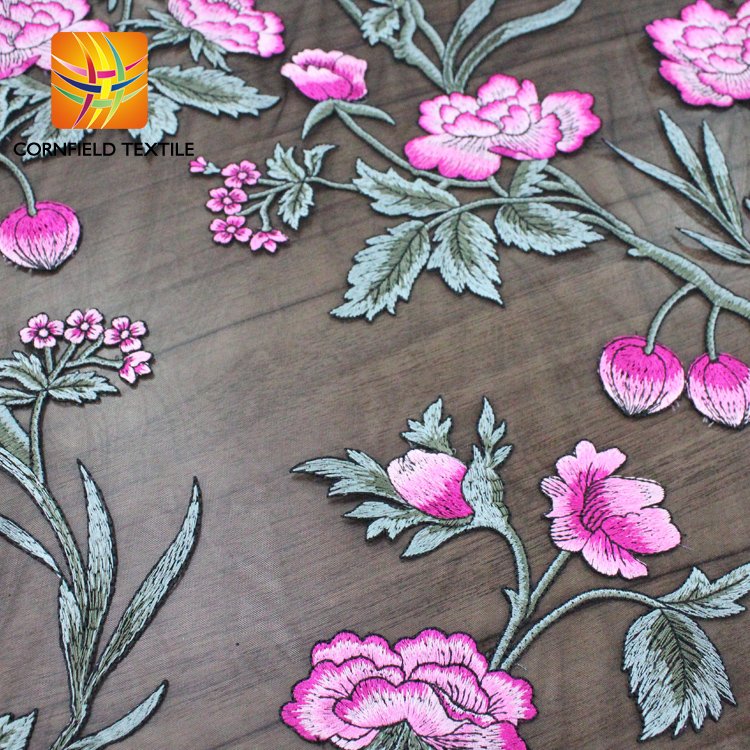 best selling 10 years experience china supplier laser cut flower embroidery design fabric