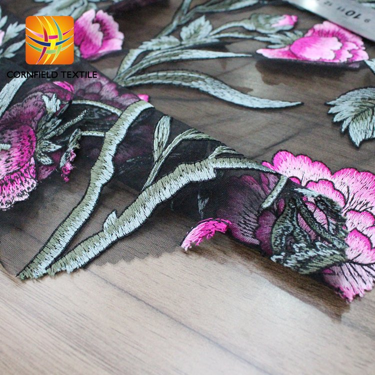 best selling 10 years experience china supplier laser cut flower embroidery design fabric