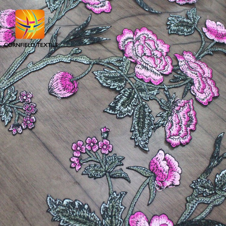 best selling 10 years experience china supplier laser cut flower embroidery design fabric