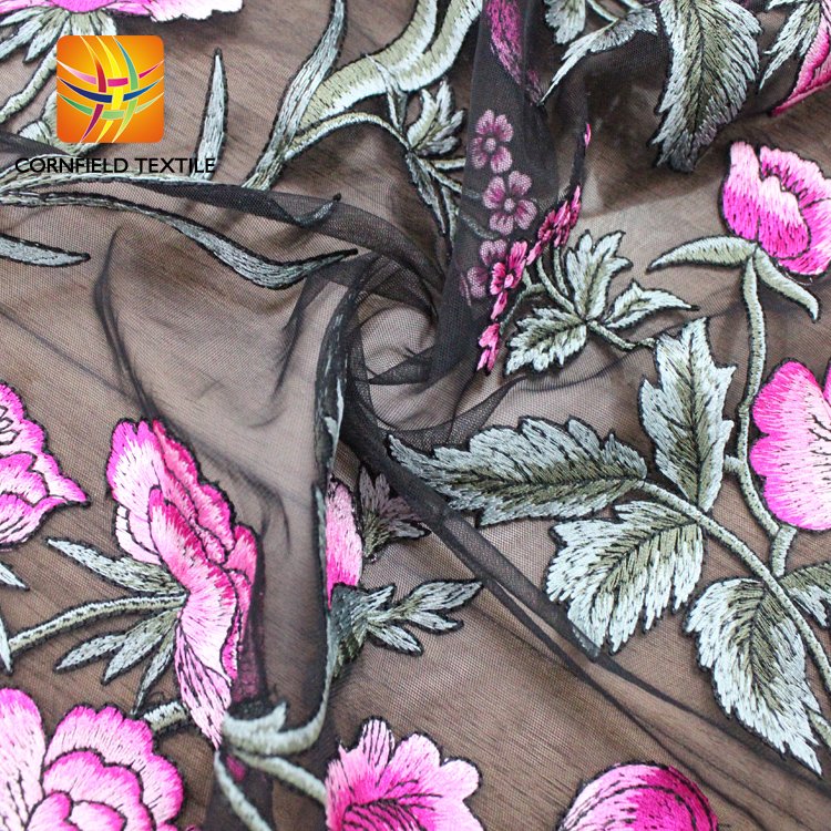 best selling 10 years experience china supplier laser cut flower embroidery design fabric