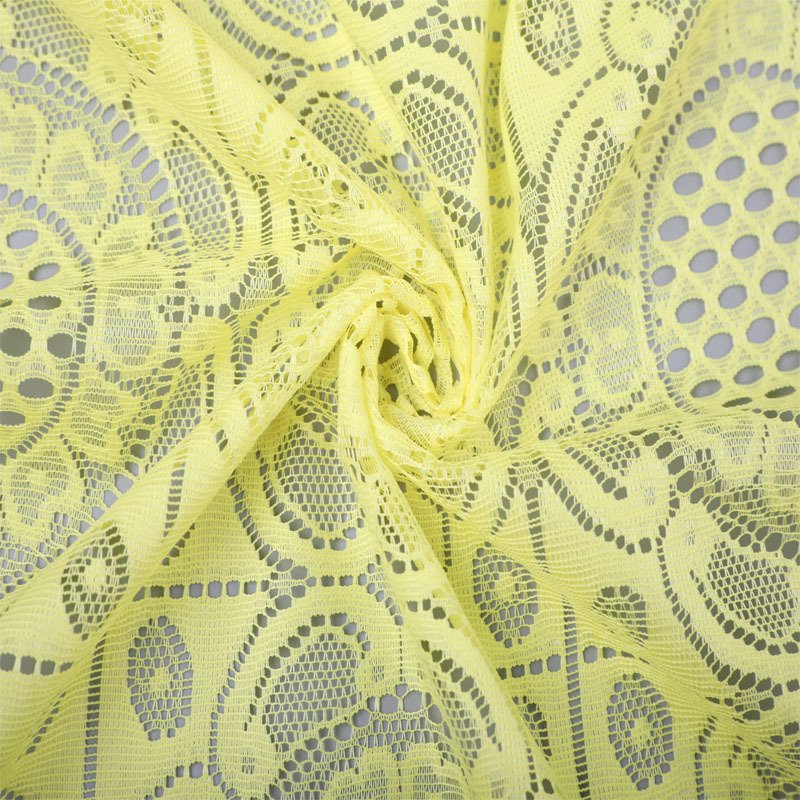 Factory supply 100% polyester lace big hole floral lace fabric for dress