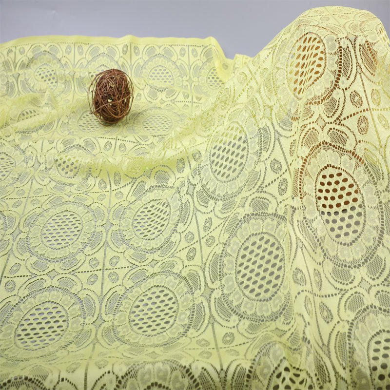 Factory supply 100% polyester lace big hole floral lace fabric for dress