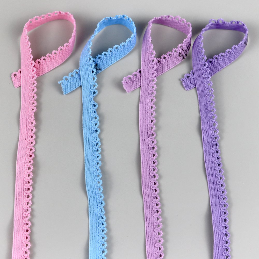 Factory wholesale soft lingerie stretch lace ear design elastic webbing lace knitted elastic for underwear