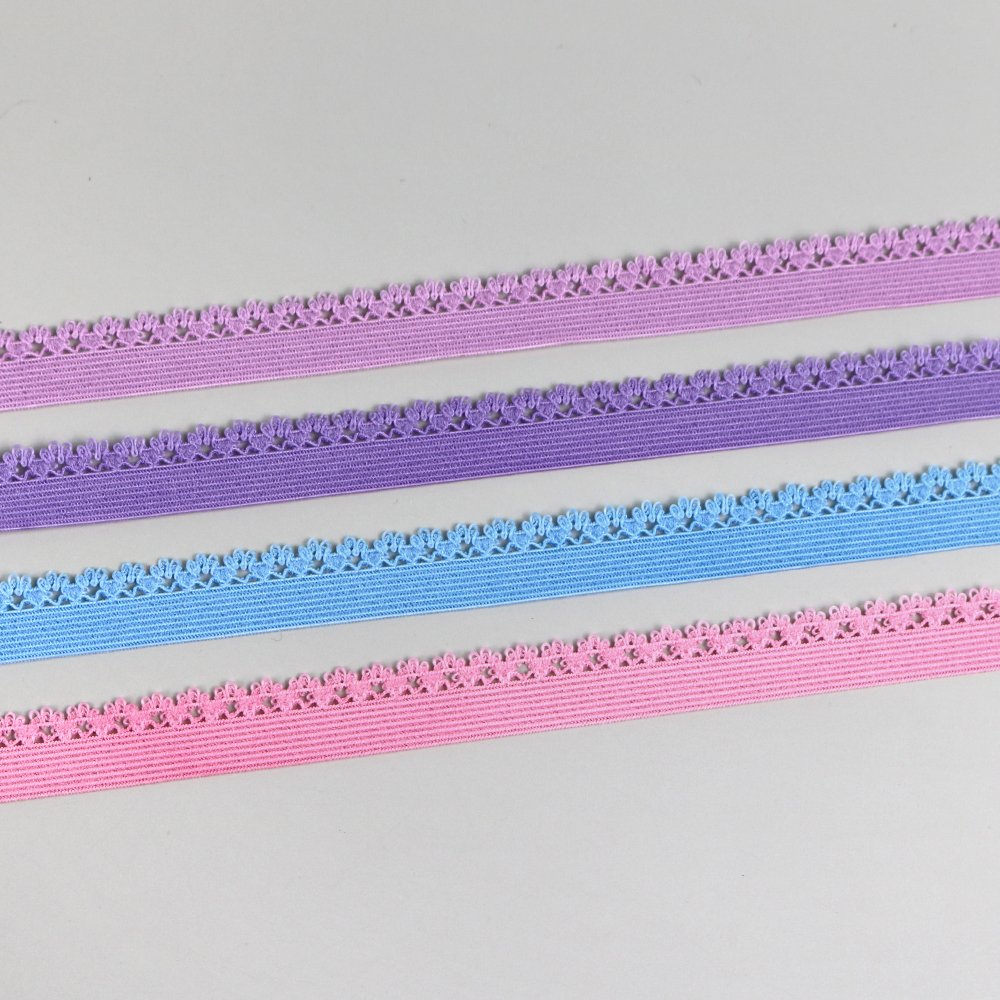 Factory wholesale soft lingerie stretch lace ear design elastic webbing lace knitted elastic for underwear