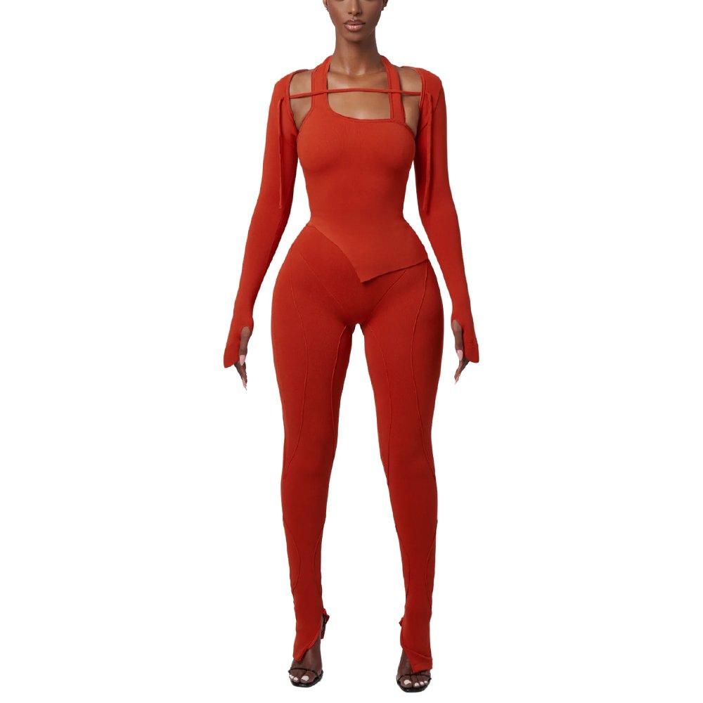 2024 Summer Loungewear Two Piece Pants Set Custom Logo Rib Short Shirt And Leggings Two Piece Pants Lounge Wear Set Women