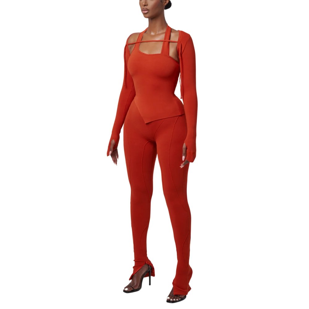 2024 Summer Loungewear Two Piece Pants Set Custom Logo Rib Short Shirt And Leggings Two Piece Pants Lounge Wear Set Women