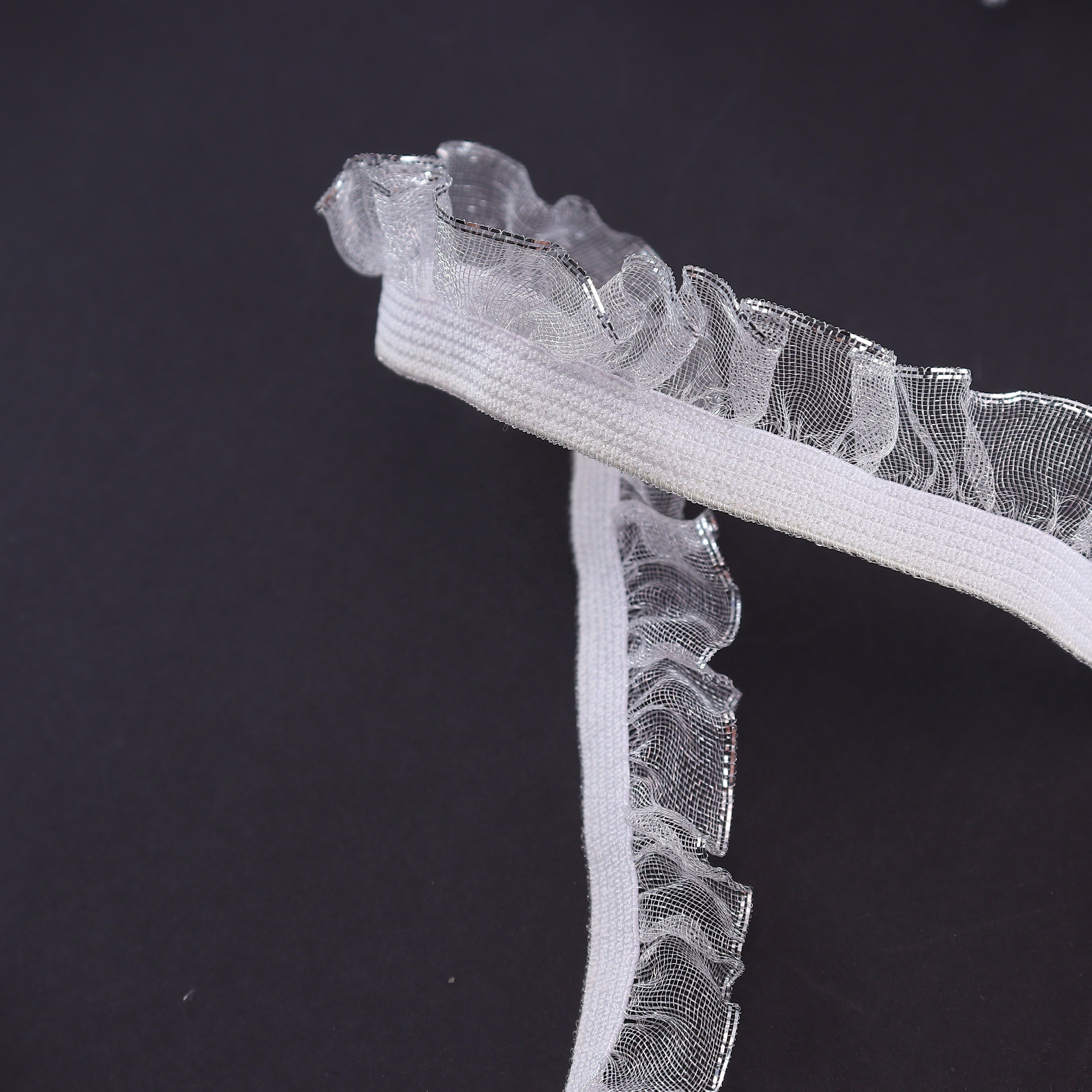 Factory wholesale agaric lace argent elastic webbing transparent lace nylon spandex elastic belt