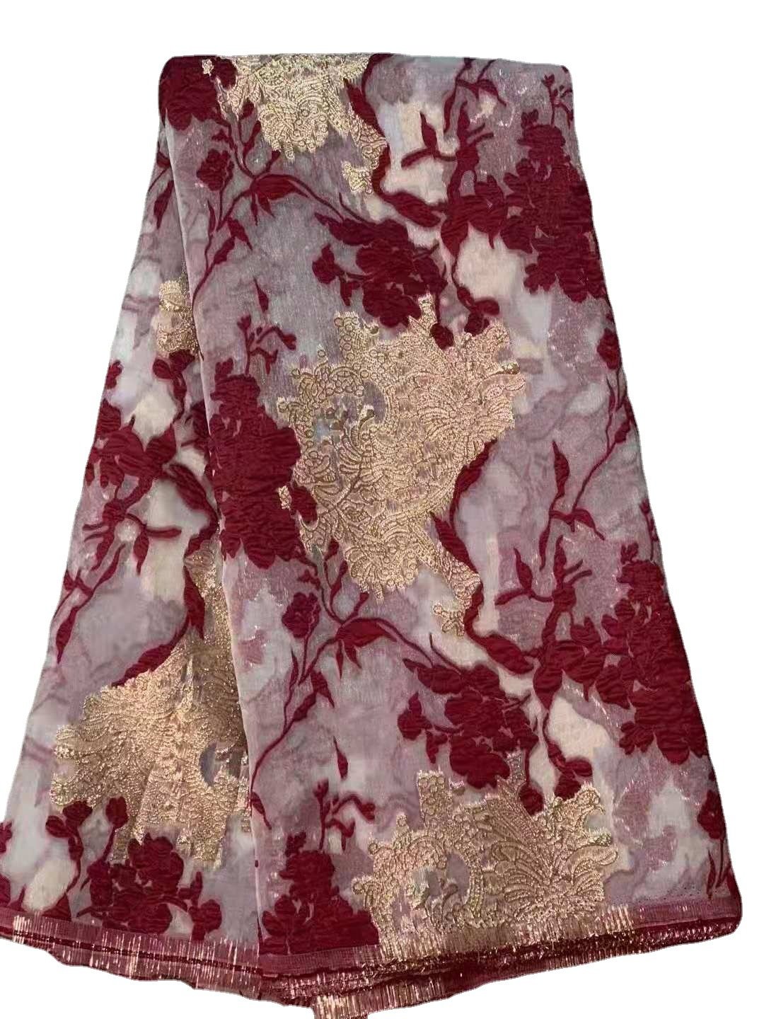africans fabrics sequins lace embroidery fabric brocade jacquard fabric for dress