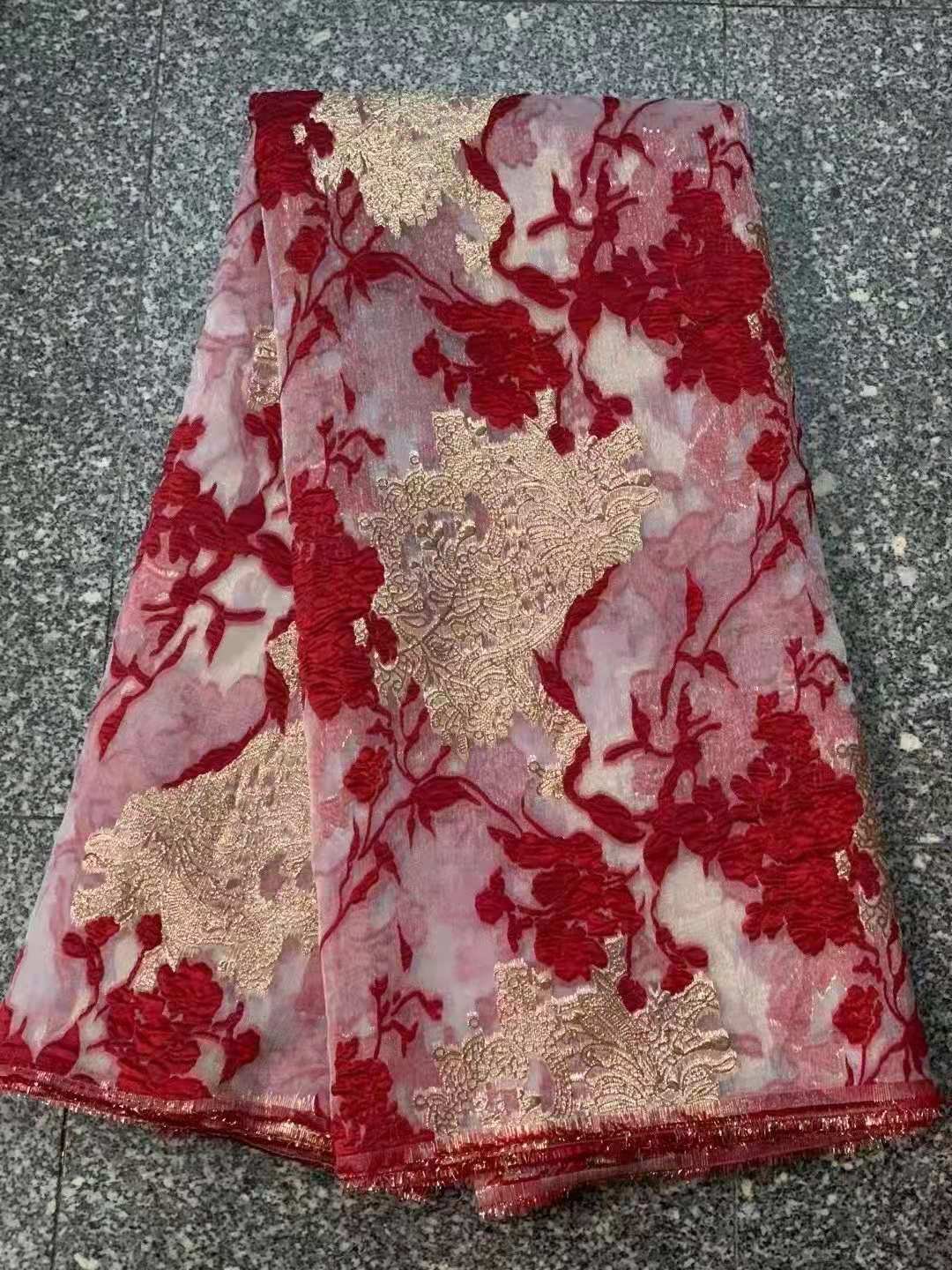 africans fabrics sequins lace embroidery fabric brocade jacquard fabric for dress