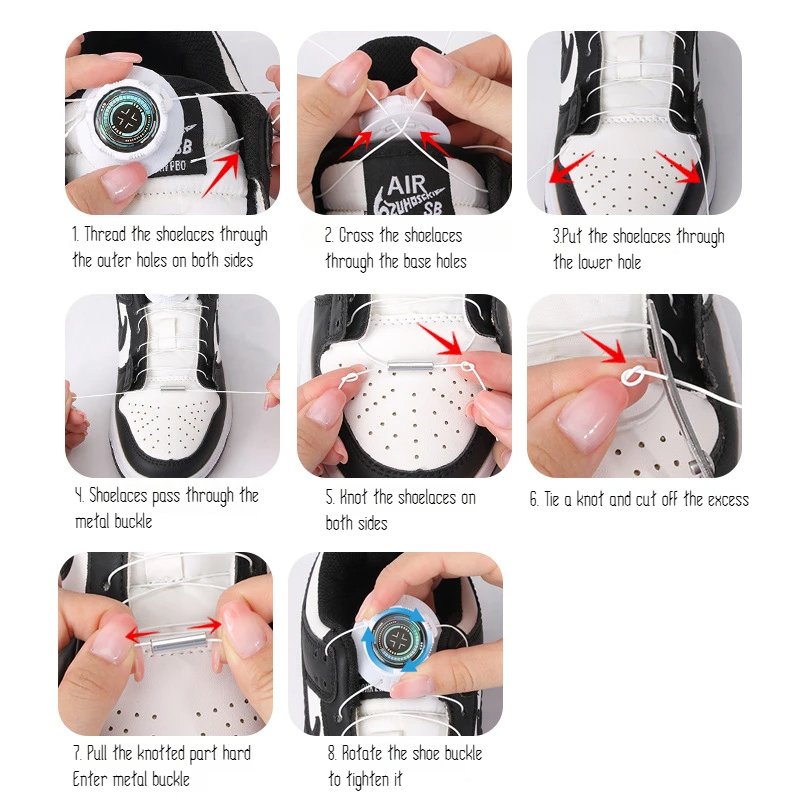 New Automatic Shoelaces Without Ties Easy Fit Swivel Buckle Elastic Laces Sneakers Shoelaces Lazy No Tie Shoe Laces