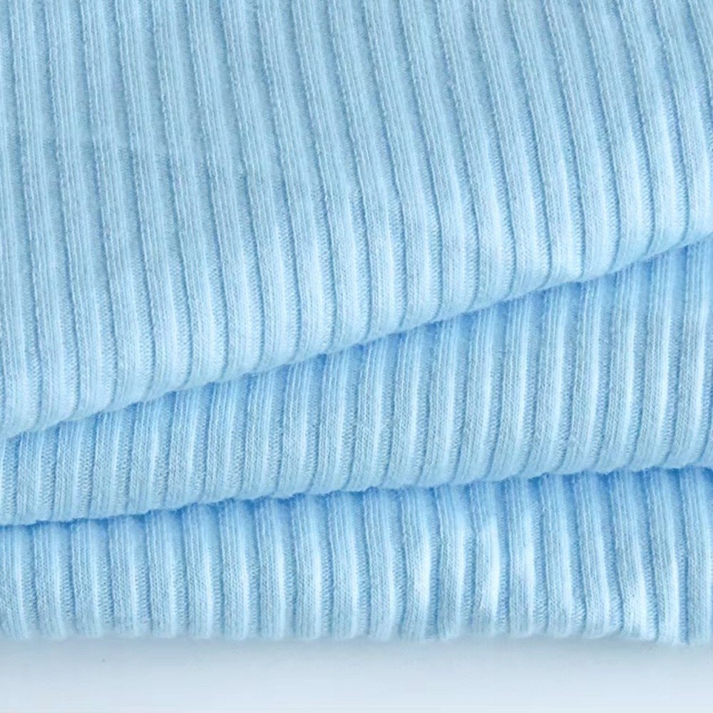 High Elastic 93%cotton 7%spandex 4*3 Stretch Light Pit Knitted Rib Fabric for T-shirt