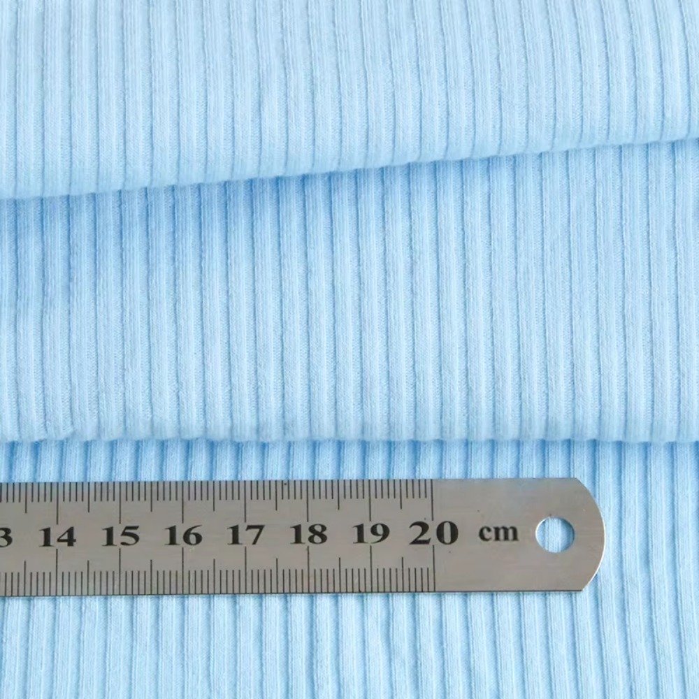 High Elastic 93%cotton 7%spandex 4*3 Stretch Light Pit Knitted Rib Fabric for T-shirt