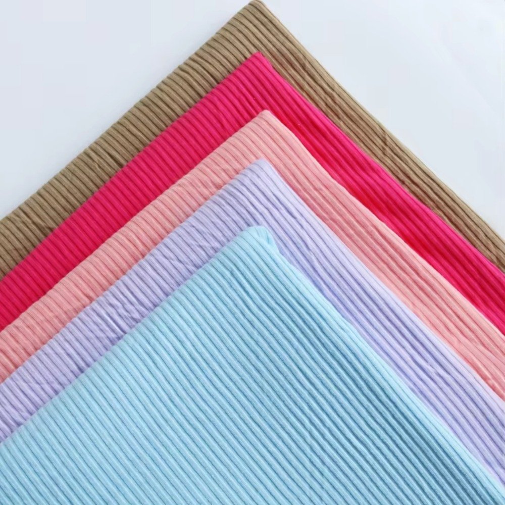 High Elastic 93%cotton 7%spandex 4*3 Stretch Light Pit Knitted Rib Fabric for T-shirt