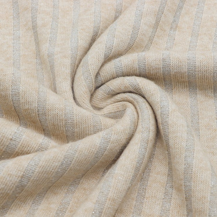 Recycled OEM Knitted Fabric 270gsm Custom Viscose Rayon Polyester Nylon Metallic Spandex Ribbed Single Jersey Fabric for Garment