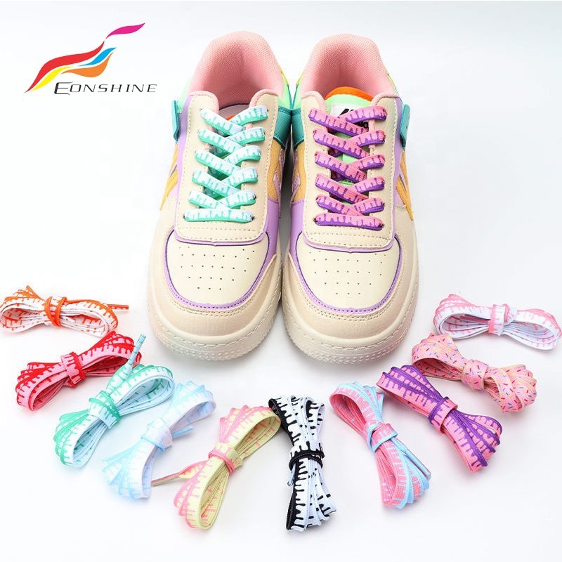 Flat Individual Gradient Ice Cream Shoelaces Shoe Laces for High-top Canvas Sneakers