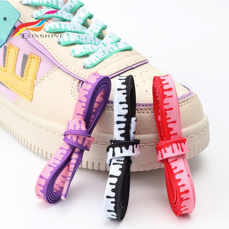 Flat Individual Gradient Ice Cream Shoelaces Shoe Laces for High-top Canvas Sneakers