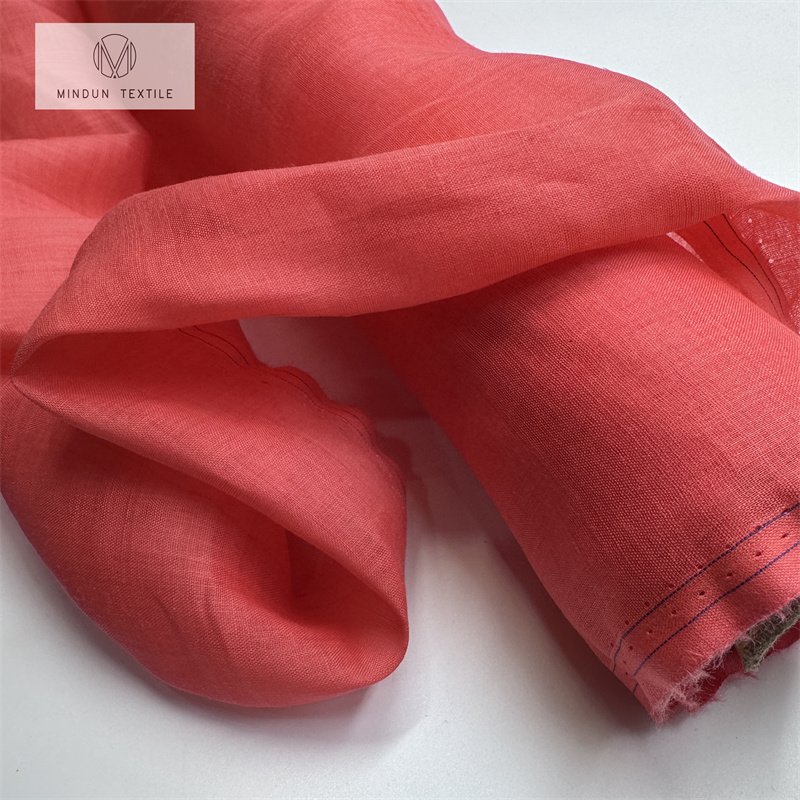 Mindun Wholesale Woven Digital Printed 60S 60gsm 100% Pure Ramie Fabric For Garment