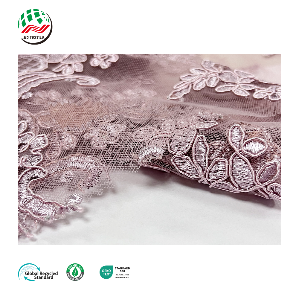 Luxury Bridal Beaded French Tulle Mesh Pearls Sequin Lace Fabric for Wedding