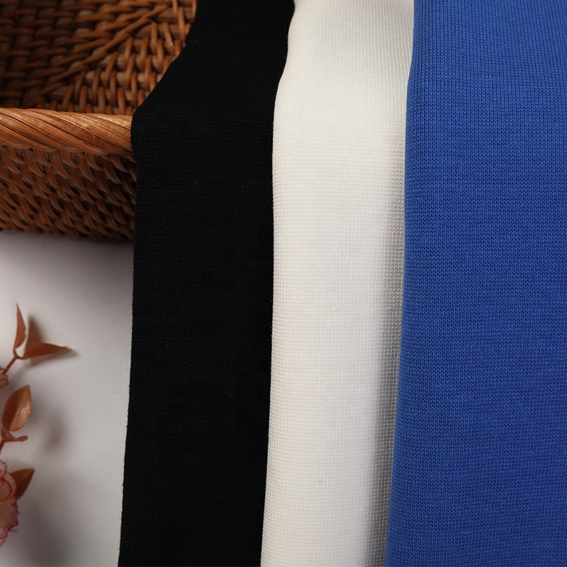 High end Heavy Weight 410gsm knit cotton fabric 98%Cotton 2%Spandex rib fabric for terry french