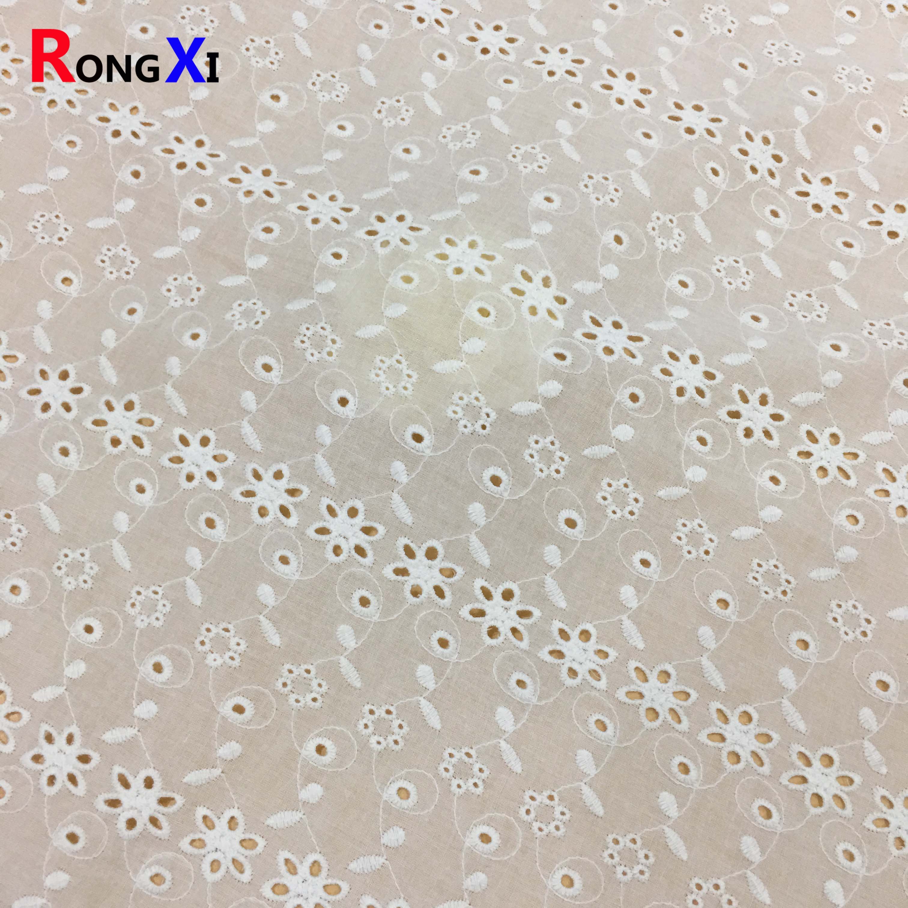 RXF2075 Embroidery Fabric Textile Lace Fabric Wholesale Cotton Fabric Custom
