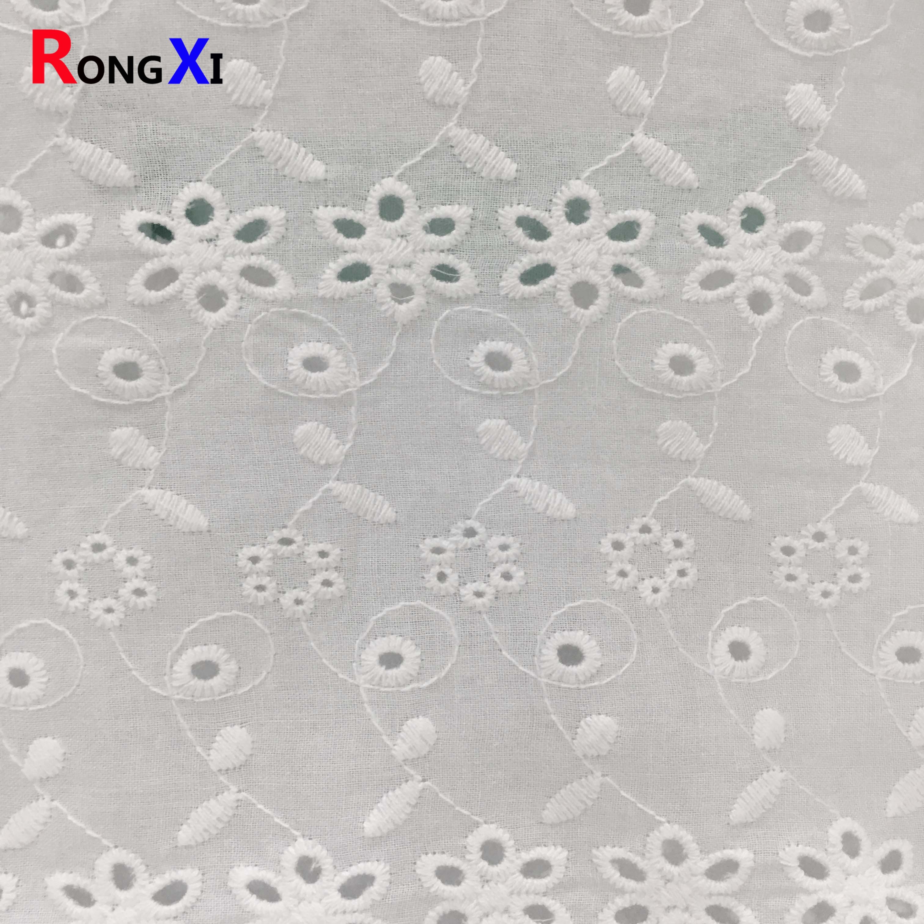 RXF2075 Embroidery Fabric Textile Lace Fabric Wholesale Cotton Fabric Custom