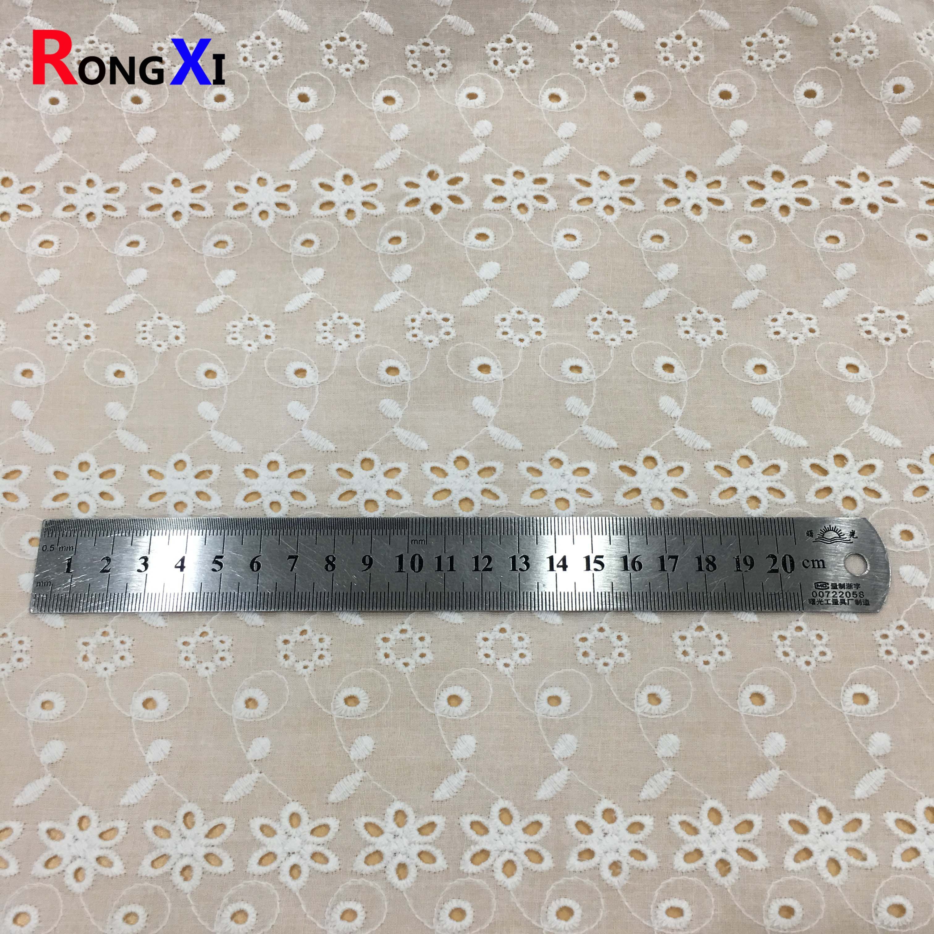 RXF2075 Embroidery Fabric Textile Lace Fabric Wholesale Cotton Fabric Custom