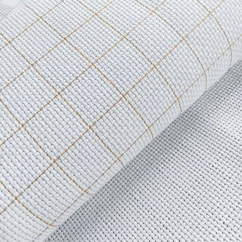 14ct white aida fabric with orange line supplier 14ct aida cloth embroidery cloth with grid