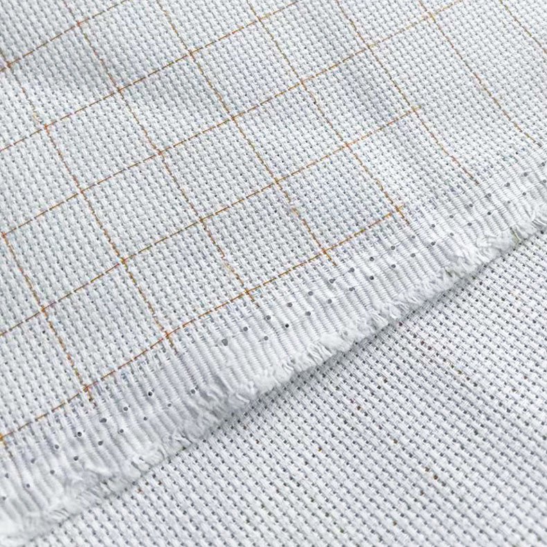 14ct white aida fabric with orange line supplier 14ct aida cloth embroidery cloth with grid