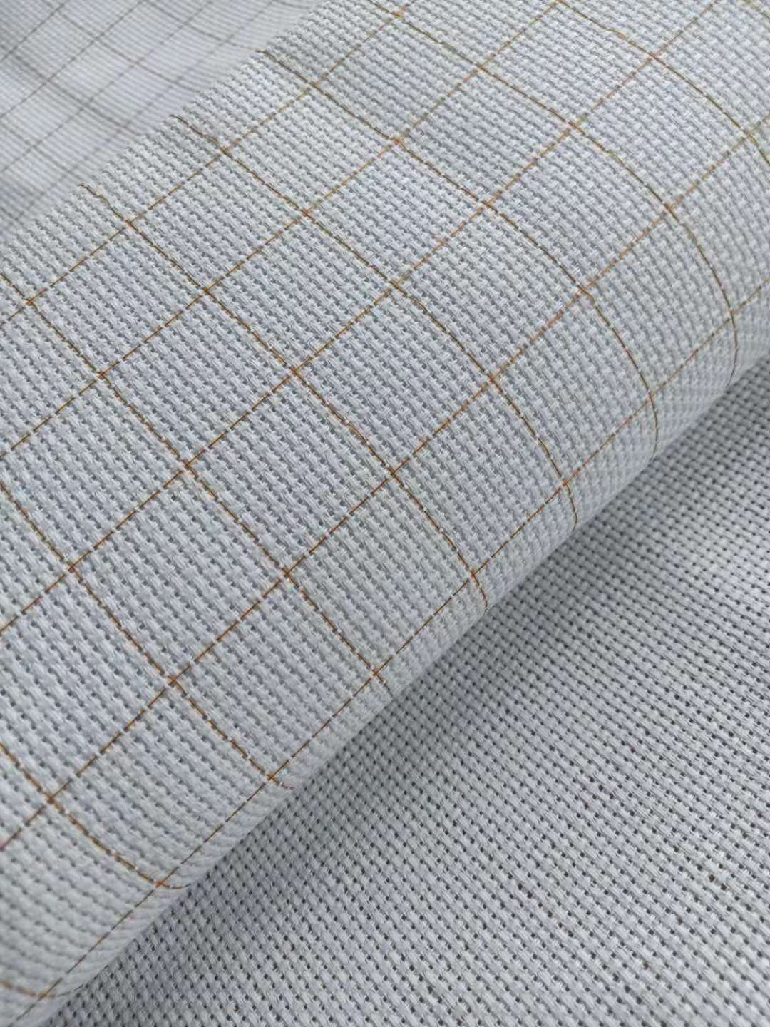 14ct white aida fabric with orange line supplier 14ct aida cloth embroidery cloth with grid