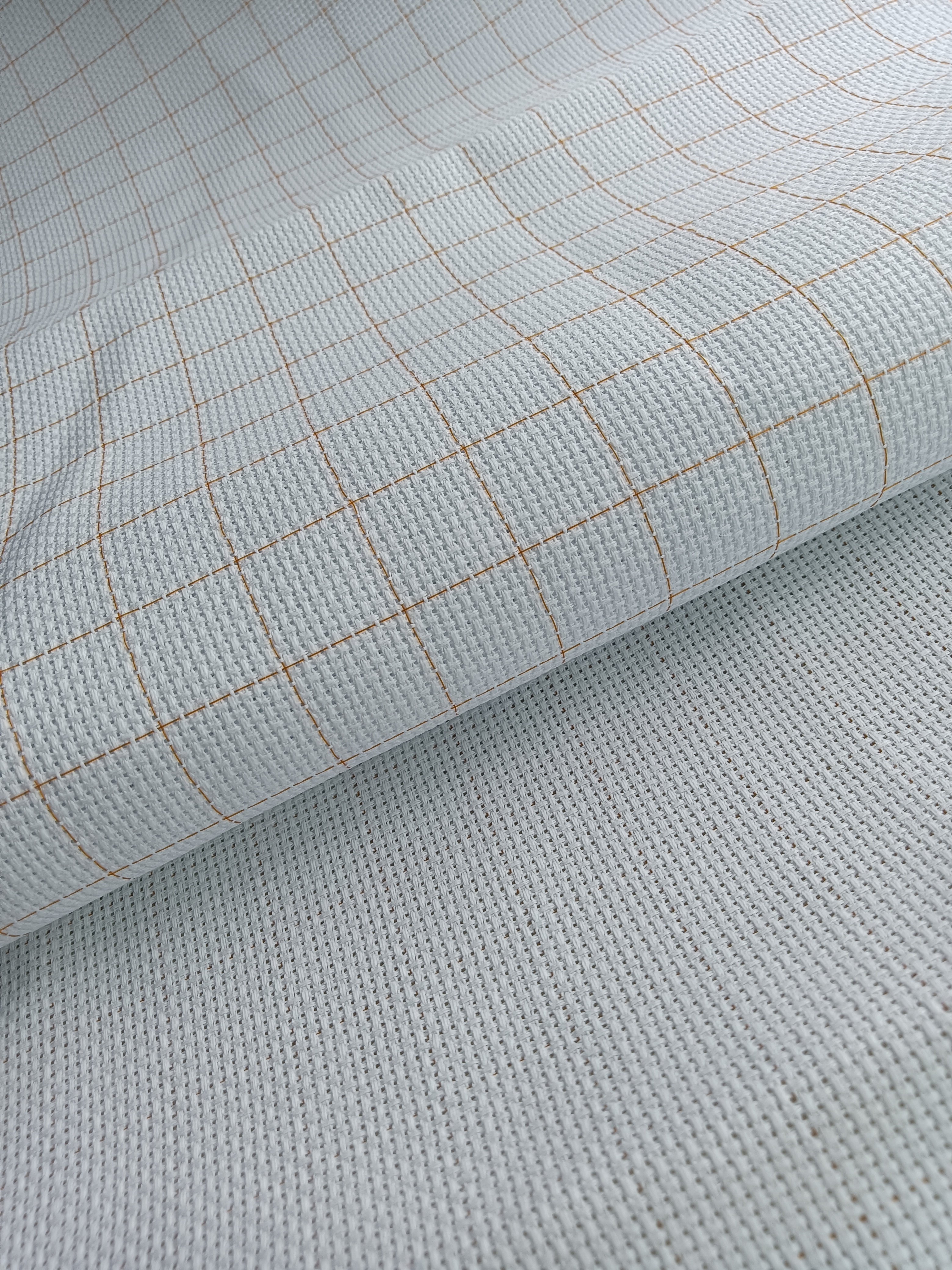 14ct white aida fabric with orange line supplier 14ct aida cloth embroidery cloth with grid