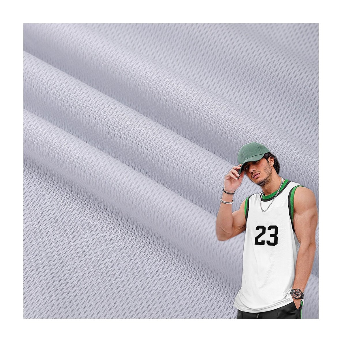stock lot 75D/72F eyelet mesh football jersey fabric 100%polyester white bird eye mesh fabric for sublimation print
