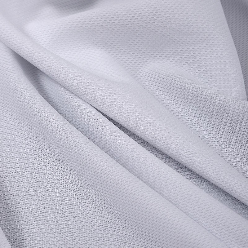 stock lot 75D/72F eyelet mesh football jersey fabric 100%polyester white bird eye mesh fabric for sublimation print